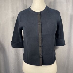 NWT Cardigan‎ Shacket Womens L Black Button Cuffed Sleeve Preppy Business Casual